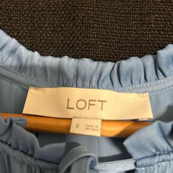 LOFT Blue Tiered Ruffled Midi Sundress - Picture 3 of 5